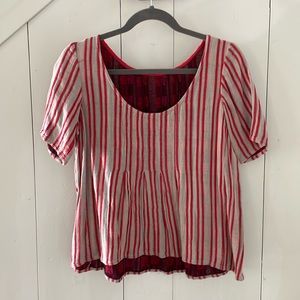 Ace & Jig Red and White Striped Top